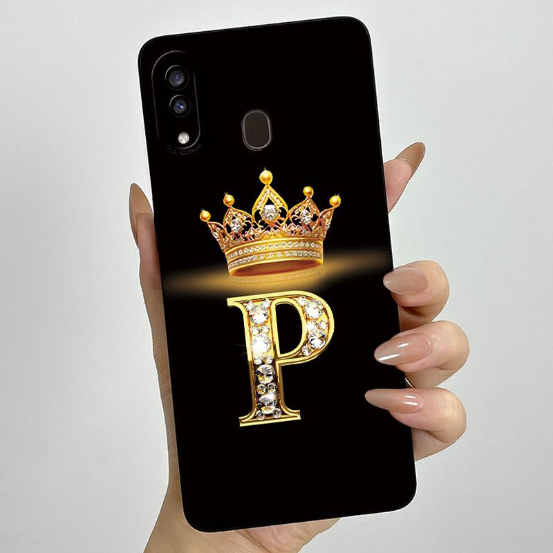 Phone Case for Samsung A20 a205 Galaxy a207 A20s Soft Silicone Crown Letters Back Cover for Samsung A20 A 20s A30 Bumper Shells