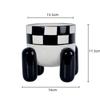 Geometric Black and White Checkered Ceramic Vase Tall Flowerpot Terrarium Flower Vase Home Decoration Accessories