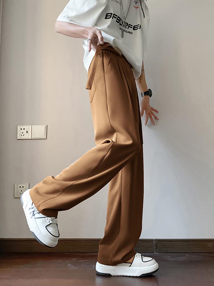 Brit Yuppie Tarzı İtalyan Drapeli Buz İpek İpli Pantolon