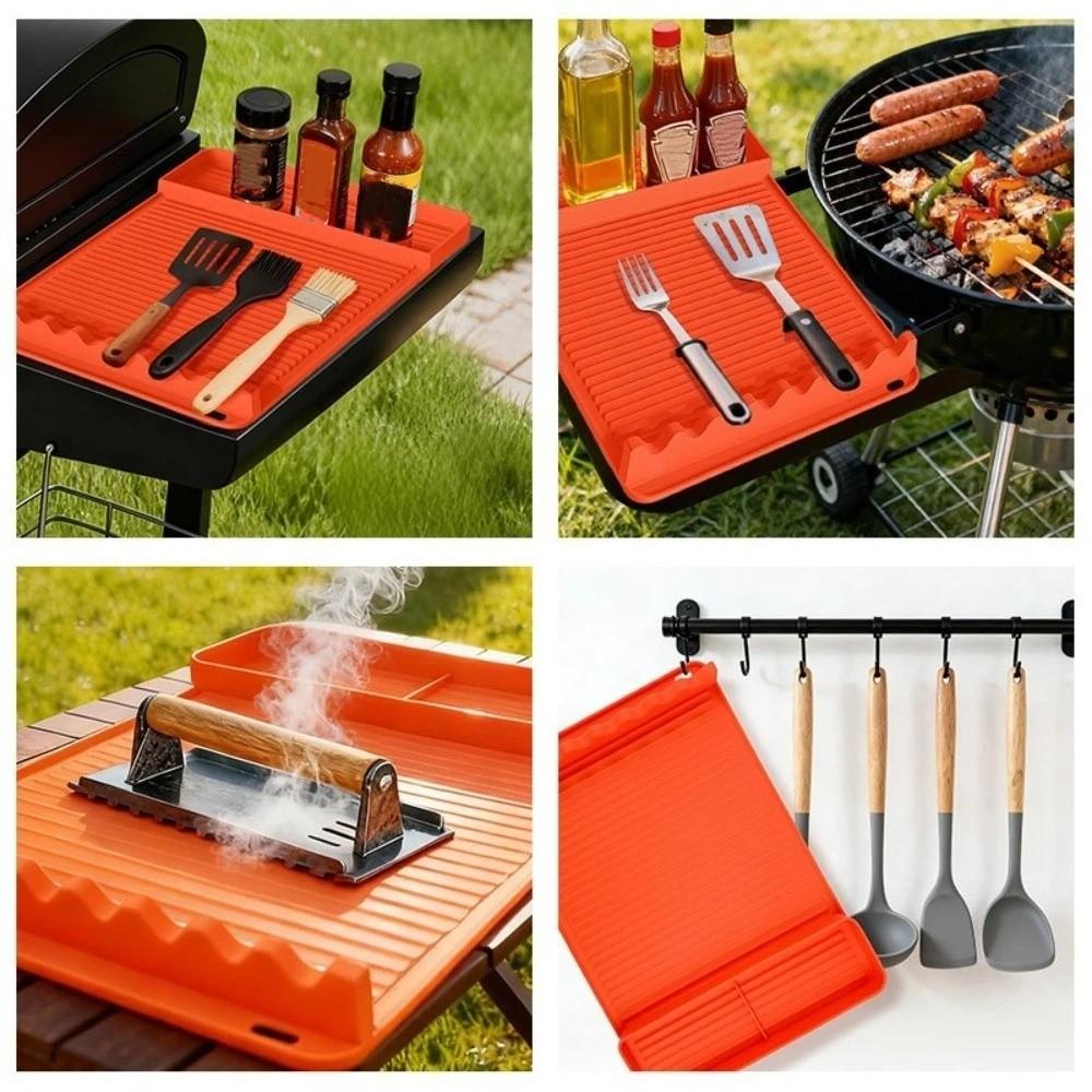 Heat-resistant BBQ Tool Mat Multi-functional Grill Mat BBQ Accessories Grill Pad  Baking