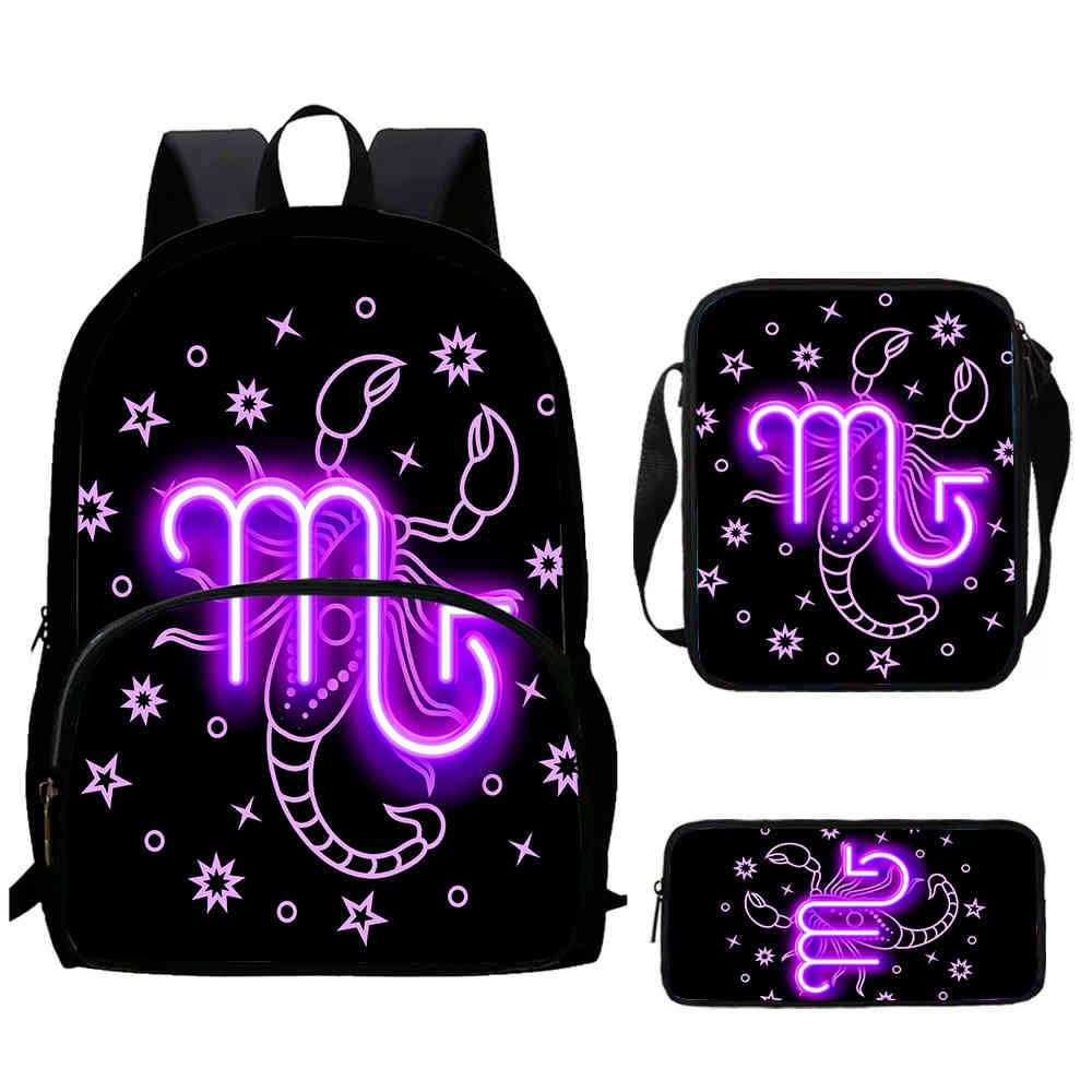 12 Sternbilder Schultasche High Definition Multifunktion Oxford Leichter Rucksack Haare