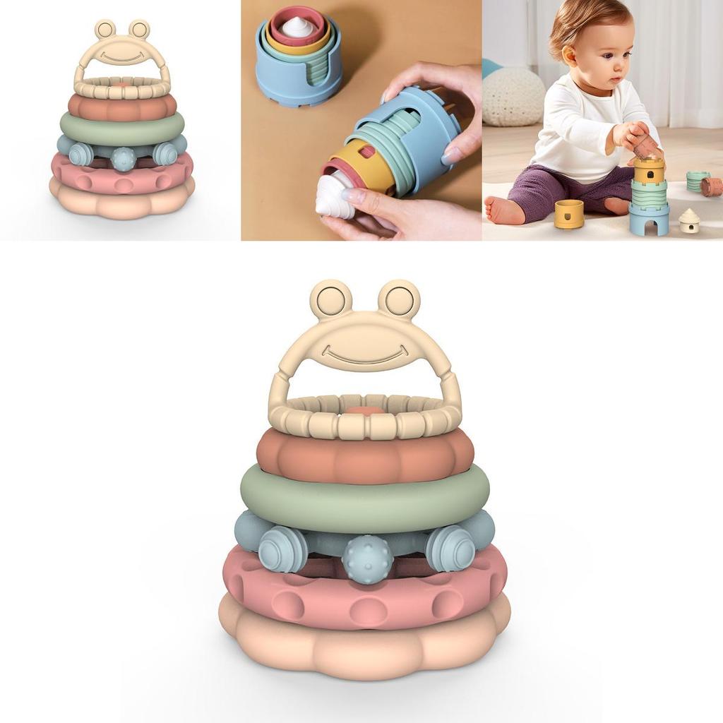 Montessori Stacking Toy For Children Silicone Sensory Development Educational Playset