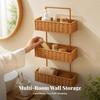 Vertical Storage Organizer Multi-Purpose Three-Tier Wall-Mounted Basket