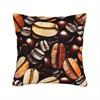 Double Sided Print Coffee Bean Home Pillow Cover Suitable For Various Rooms Decor Polyester Fabric Soft Skin Friendly