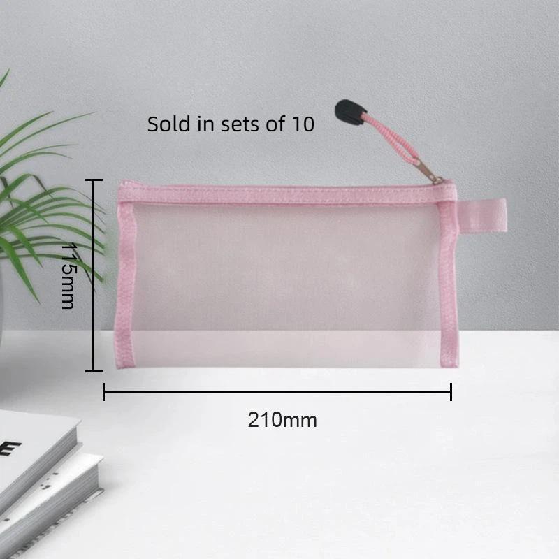 Mesh Zipper Pencil Pouches With Clear See Through Design And Sturdy Fabric Ideal For School Office Stationery Storage