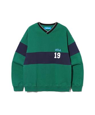 UCLA Unisex Sports 1919 Ucla Color Block Sweatshirt [Green] (Ub9Lt46)