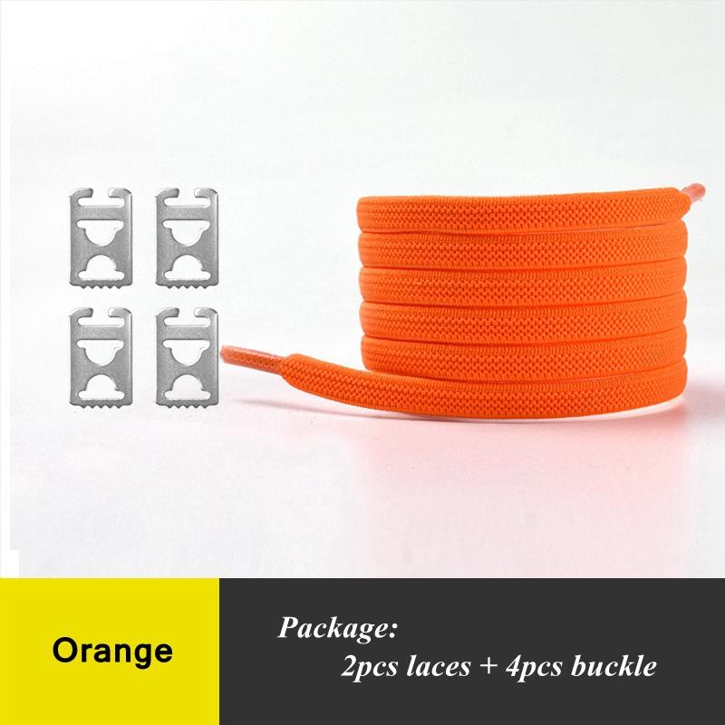 No Tie Shoelaces with Elastic and Stainless Steel Anchors Flat Shoe Laces For Sneakers Tieless Shoelace For All Adult Kid Shoes