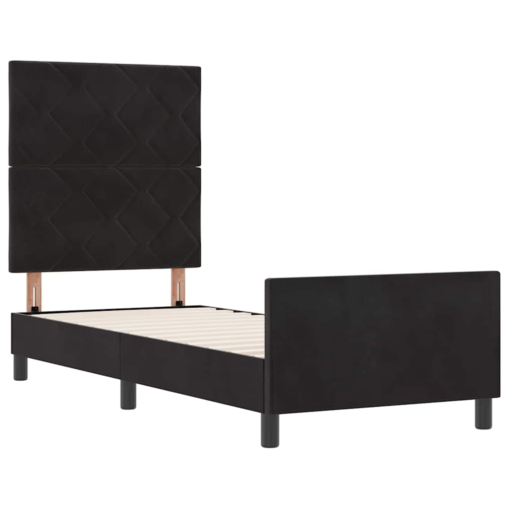 Boxspring Bed with Headboard Black 80 X 200 Cm Velvet