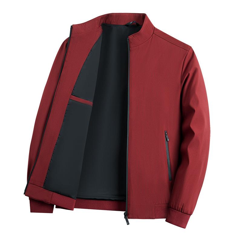 

Осенняя мужская куртка для мужчин среднего возраста, мужская куртка с длинным рукавом, высококачественная, повседневная, деловая, однотонная, куртка для папы 5XL