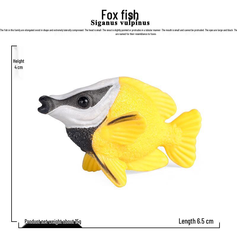 Children s Cognitive Toy: Freshwater & Marine Animal Models - Foxfish, Leopard Shark, Yellow-tailed Surgeonfish