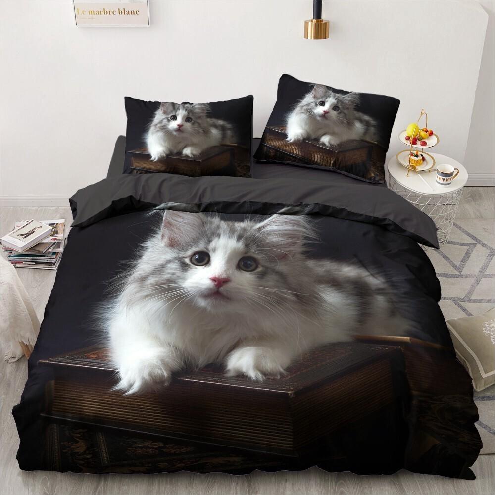 3D Animals Bedding Set Lovely Pet Black Dog Printed Duvet Cover Set Kids Adults Home Decor Single Queen King Size Gift Cute Dogs
