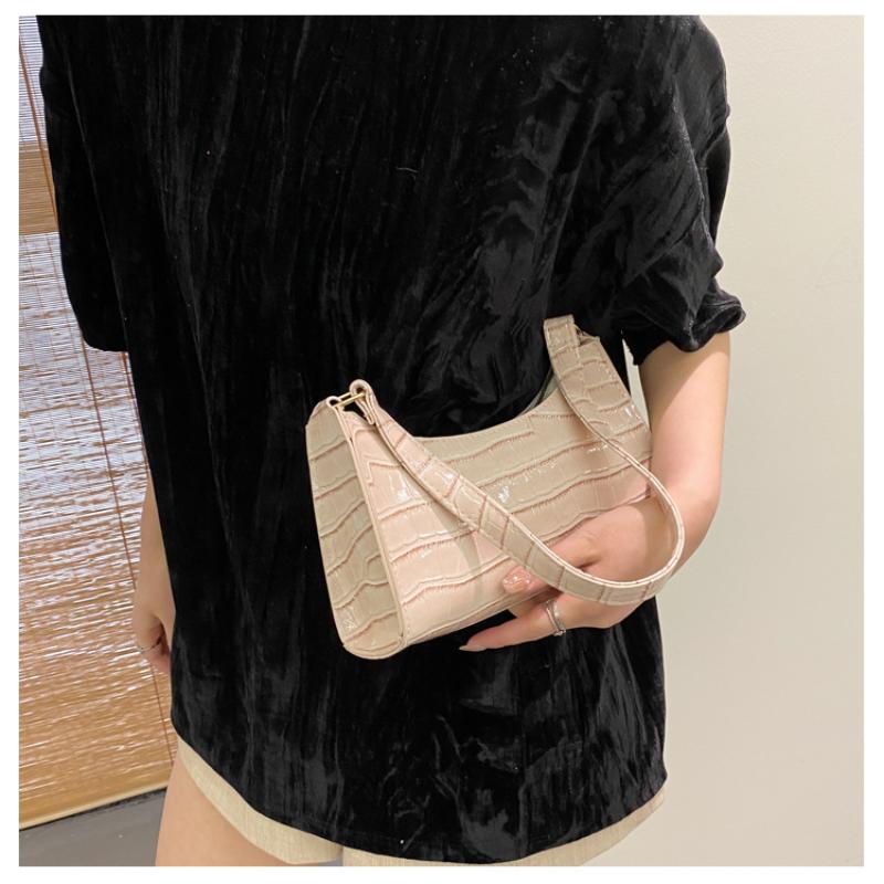 Solid Color Pu Leather Women'S Underarm Bag For Female Retro Casual Shoulder Bag Tote Clutch Purse Banquet Handbag