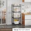 Multi-layer Kitchen Storage Shelf with Wheels - Punch-free Microwave Oven Rack & Vegetable Sundries Organizer