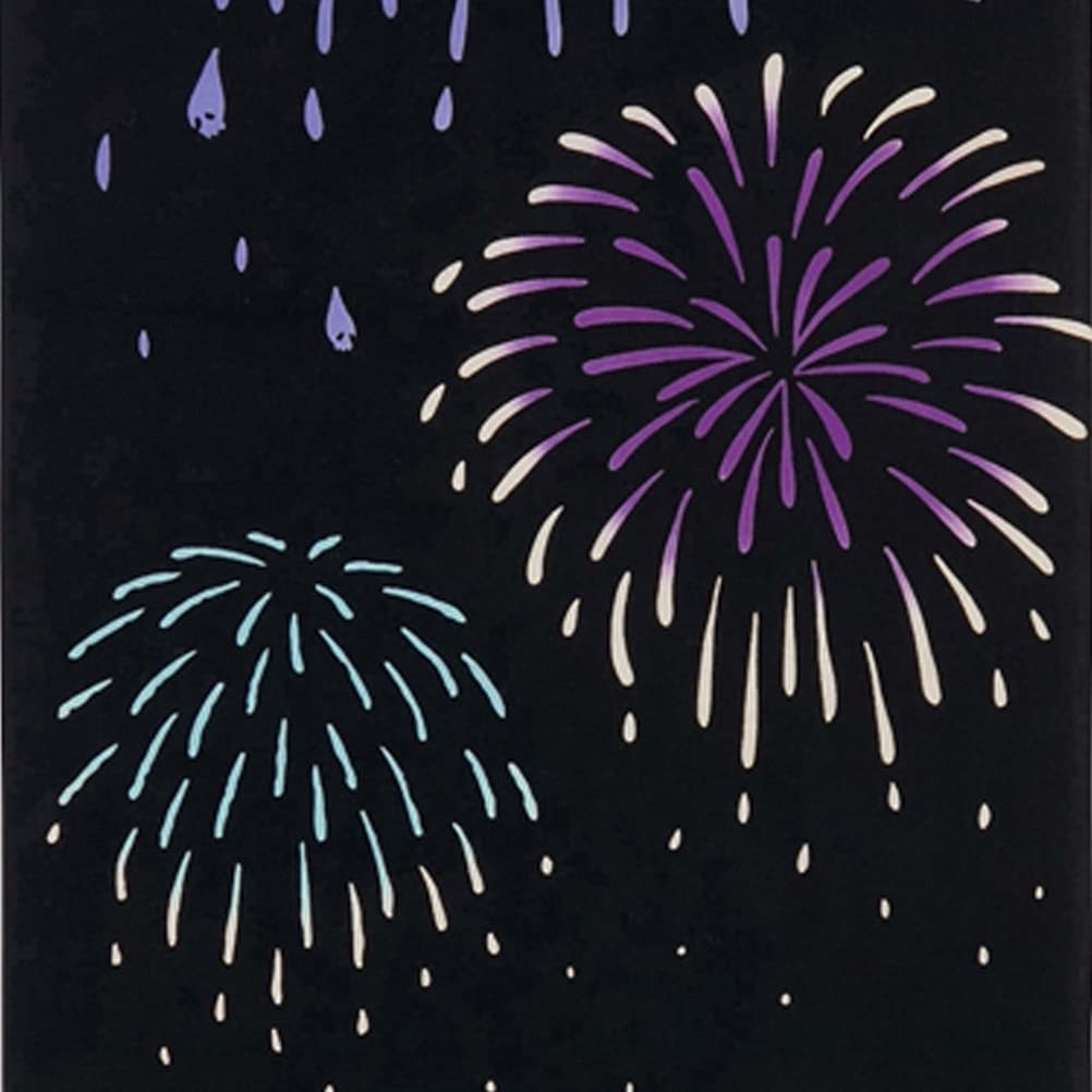 Miyamoto Kenema Japanese Hand 35 x Bonesake Fireworks 50156 Miyamoto-Towel Towel, Chū-dyed, 90cm, Design,