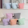 Compact Travel Makeup Bags for Women Vertical Striped Portable Cosmetic Storage