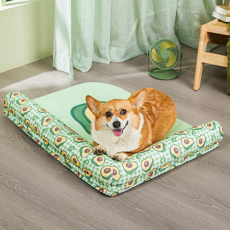 Spring and Summer Dog Kennel Cannot Bite Pet Bed Cat Mat for Sleeping Pet Ice Pad Dog Mat Can Be Detached and Washed