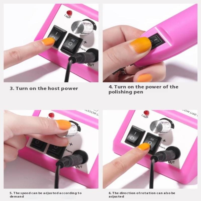 Portable Nail Drill Machine Electric Manicure Nail Polishing Head Kit For Gel Polish Professional Manicure Tool Salon Equipment