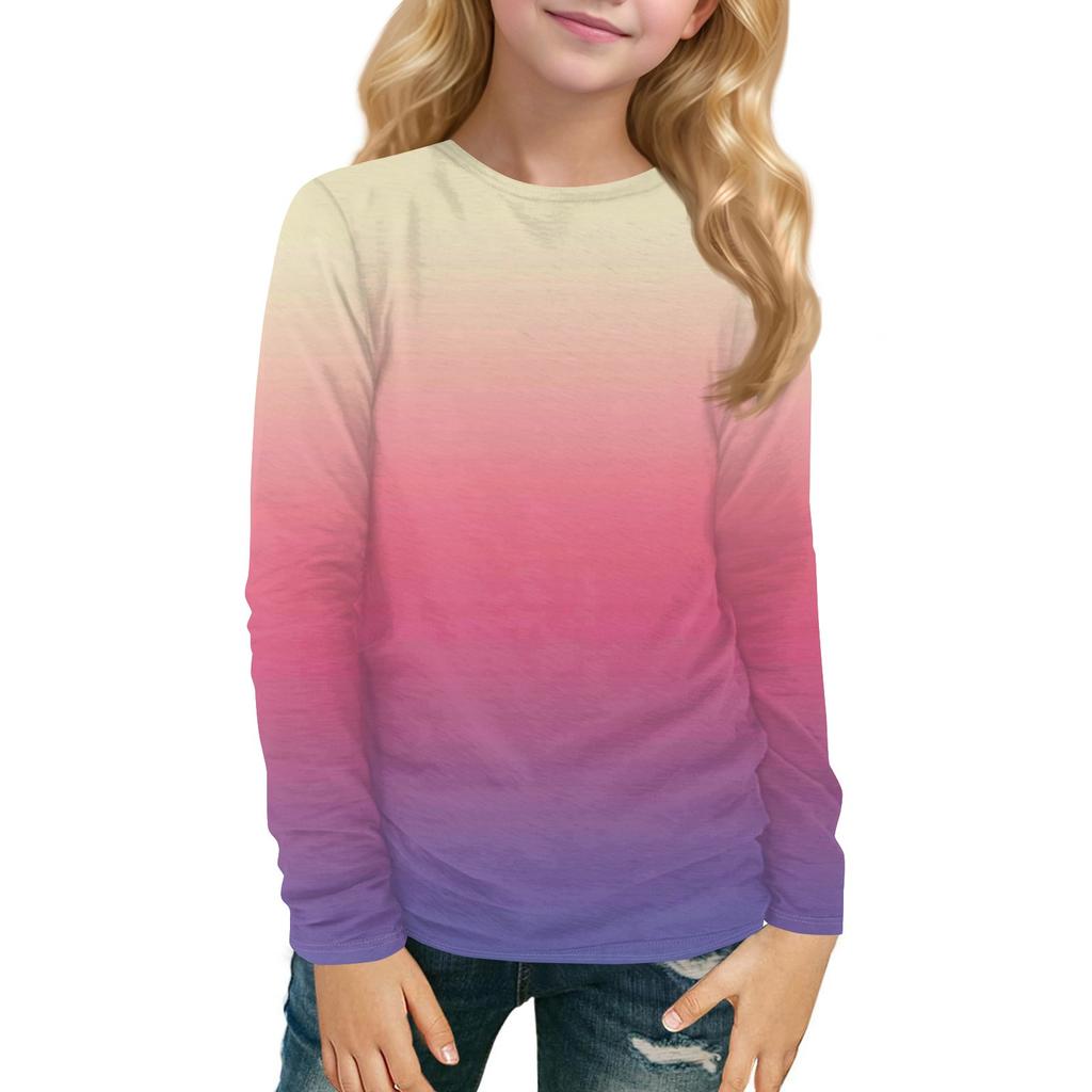 Children's Long-sleeved O-neck Top Printed Daily Casual
