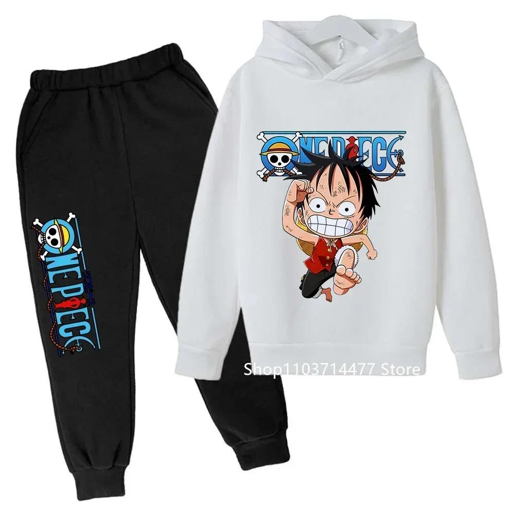 

Гарячий комплект худі з суцільним комбінезоном для дітей, одяг Луффі для хлопчиків і дівчаток, дитячий спортивний костюм-джерсі, осінній комплект з худі та штанів, 2 предмети 160