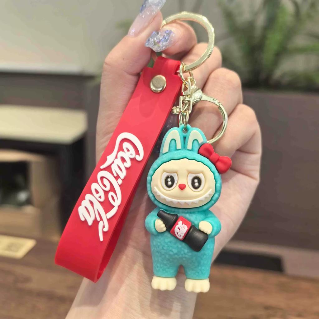 Cartoon Cute Coke Sheep Keychain Car Bag Rabub Doll Small Gift