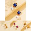Elegant Square Alloy Stud Earrings With Dazzling Rhinestones And Pearl Tassels For Women