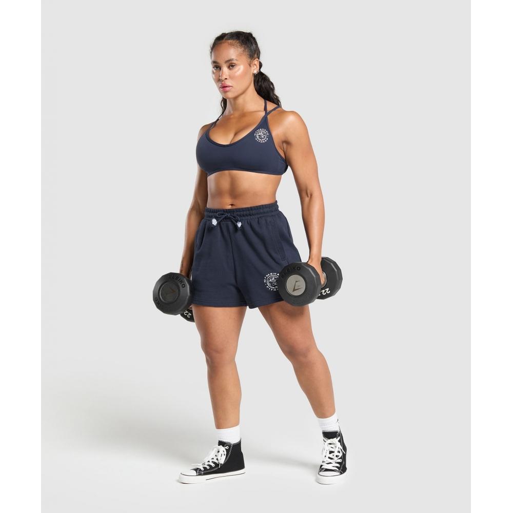 Gymshark Legacy Cotton Shorts Heavy Blue B1b1l Uctn