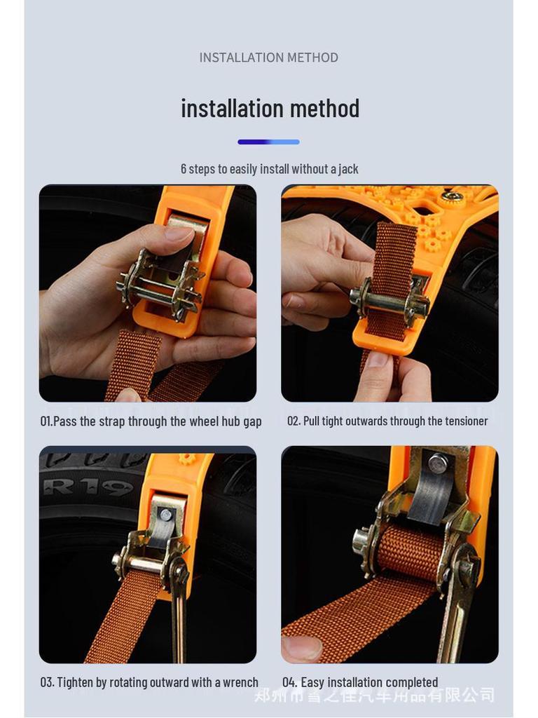 Universal Anti-Skid Snow Chains for Cars, Vans, Sedans, and SUVs