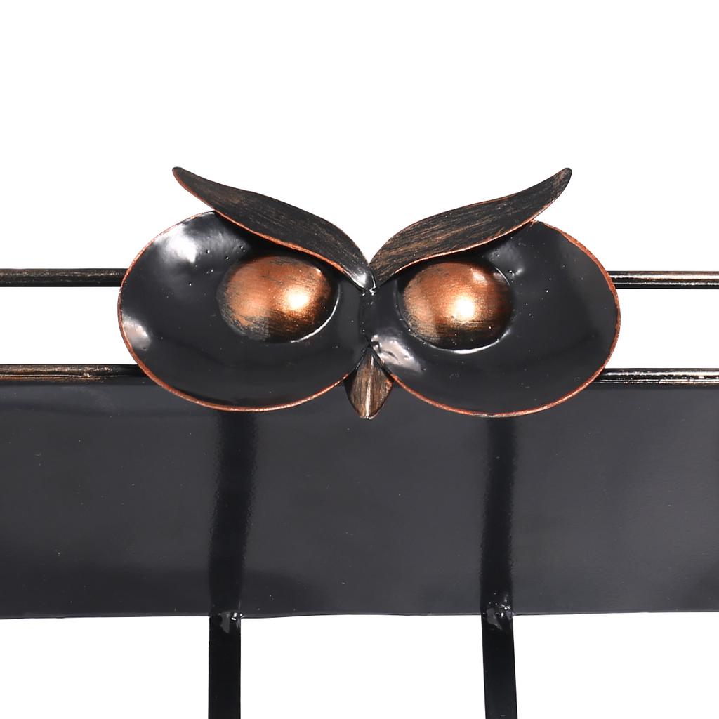 Multifunctional Wall Mounted Owl Spice Shelf with Hooks Iron Spice Rack Space Saving Storage