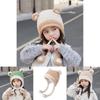 Kids Knit Hat With Heart Ears For Winter Warmth And Wind Resistance