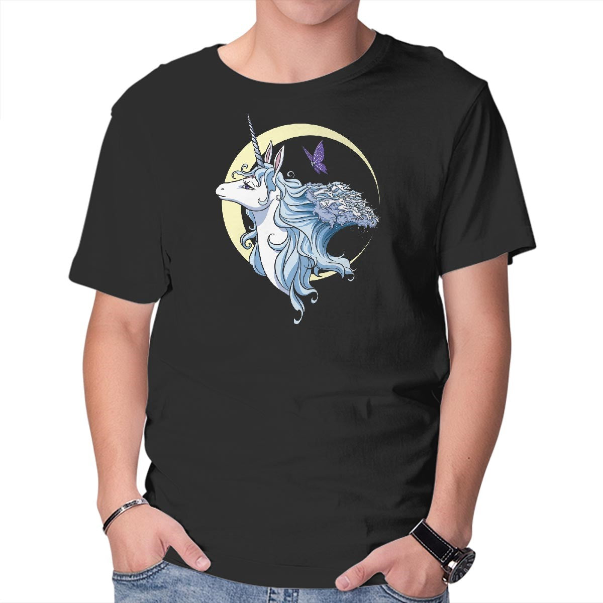 Unisex Crew Neck T-Shirt Old As The Sky, Old As The Moon Graphic Short Sleeve Casual Tee L