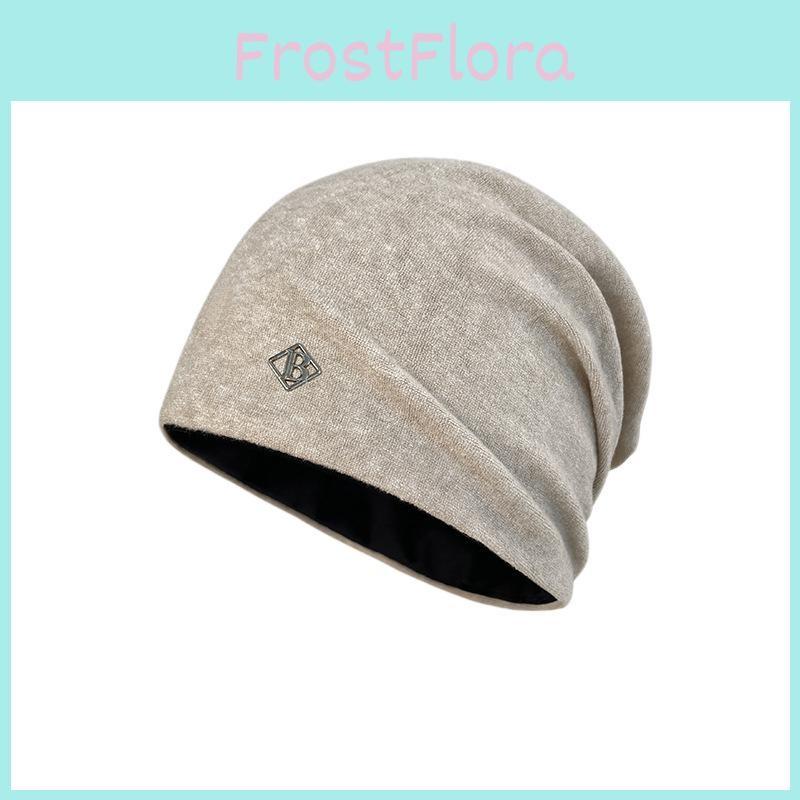 Solid Color Fashionable Pile Up Hat With Letter Decoration For Daily Outdoor