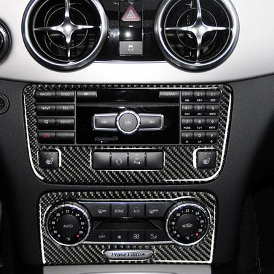 Kohlefaser Mittelkonsole Klimaanlage CD-Rahmen Abdeckung Zierleiste 2 Stück Für Mercedes Benz GLK X204 300 260 350 250 220 2013-2015