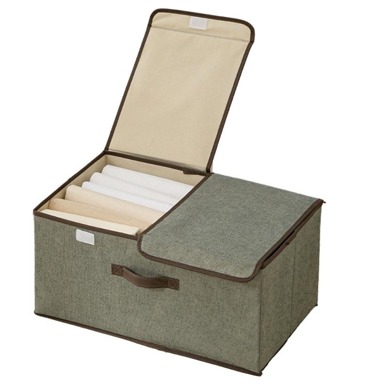 Space Saving Foldable Clothing Organizers Box Nonwoven Fabric Storage Container With Dividers And Protective Cover
