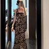 Super Good-looking Waist Suspender Skirt Vacation Style Lace Lace Floral Dress Summer Backless A-word Long Dress