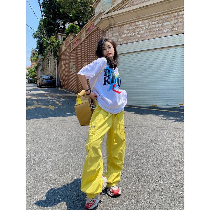 Women's Dopamine Color Wide-Leg Workwear Pants - Lightweight, Loose-Fit for Autumn & Spring Casual Wear