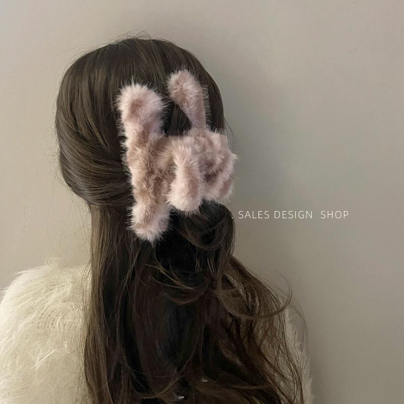 Koreanische Dongdaemun Plüsch Leopardenmuster Krallenklemme: Hochwertiges Herbst-/Winter-Haaraccessoire