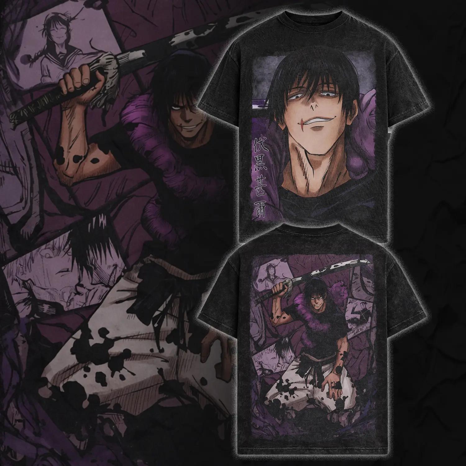 

Горячая Аниме Jujutsu Kaisen Футболка Фушигуро Тодзи С принтом Футболка Винтажная стираная футболка Мужская одежда Хлопковые футболки с коротким рукавом S