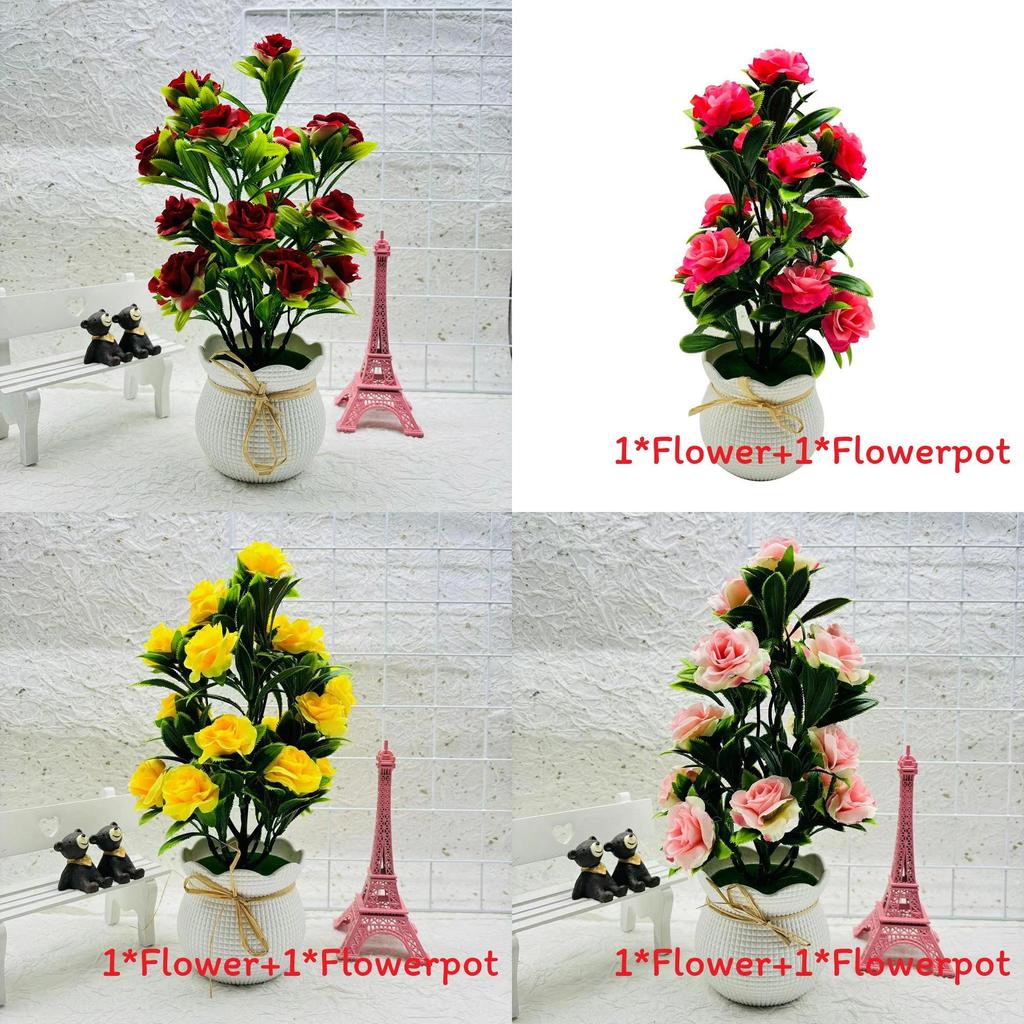 Künstlicher Pflanzenbehälter mit weißer Seidenblume zur Innendekoration und als Geschenk