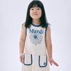 [mardimercredi] KIDS WAFFLE FLARE DRESS SLEEVELESS FLOWERMARDI_CREAM VINTAGEBLUE