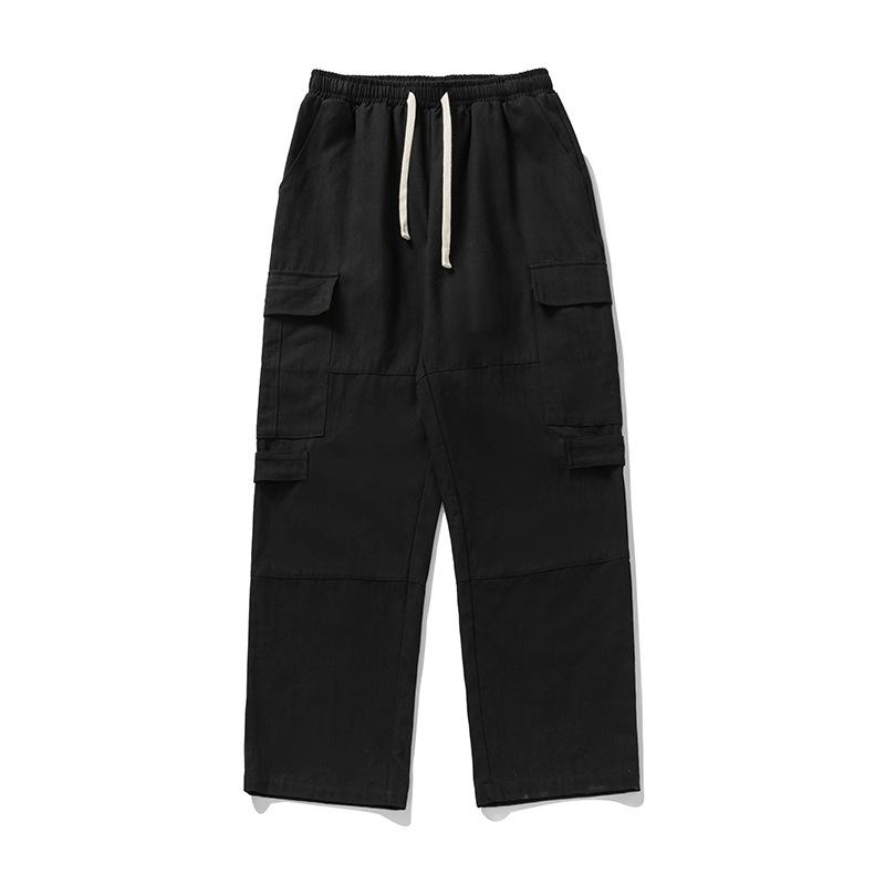 Spring Men's New Retro Casual Outdoor Stitching Loose Straight Pants