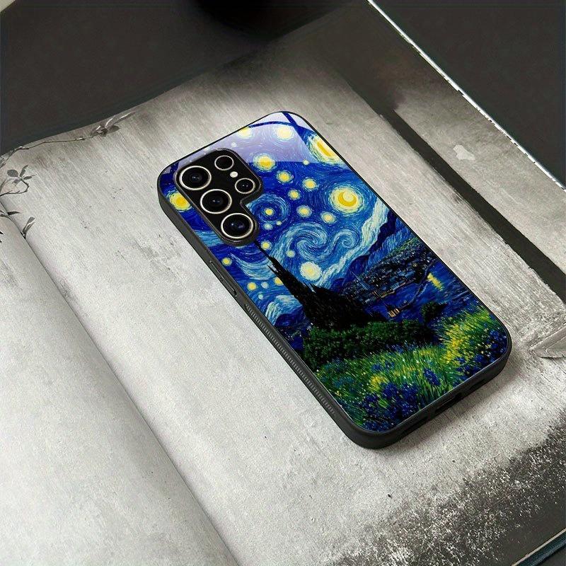Starry Night Roaming Glass Phone Case Suitable for Samsung Galaxy S26 S25 S24 S23 S22 S20 FE/Ultra/Plus5G Anti Drop Back Cover