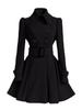 2018 Slim Fit European & American Women's Long Wool Coat with Belt