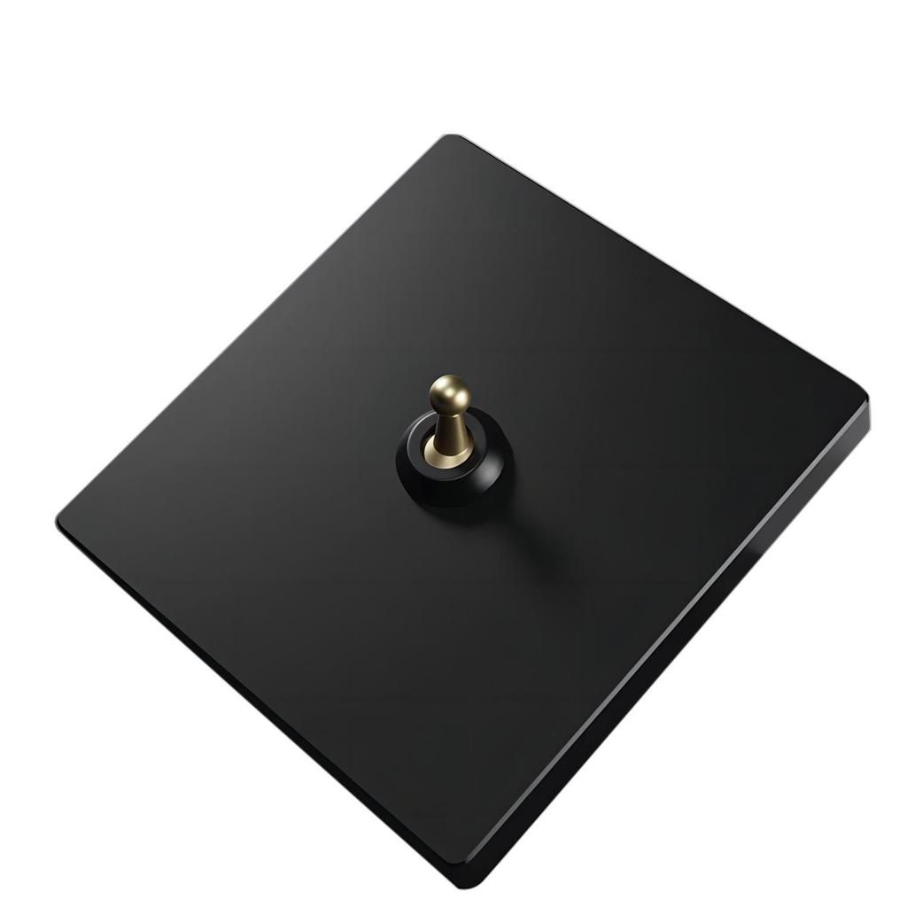 86 Type French Black Retro Industrial Brass Toggle Switch Panel for Hotels and B&Bs