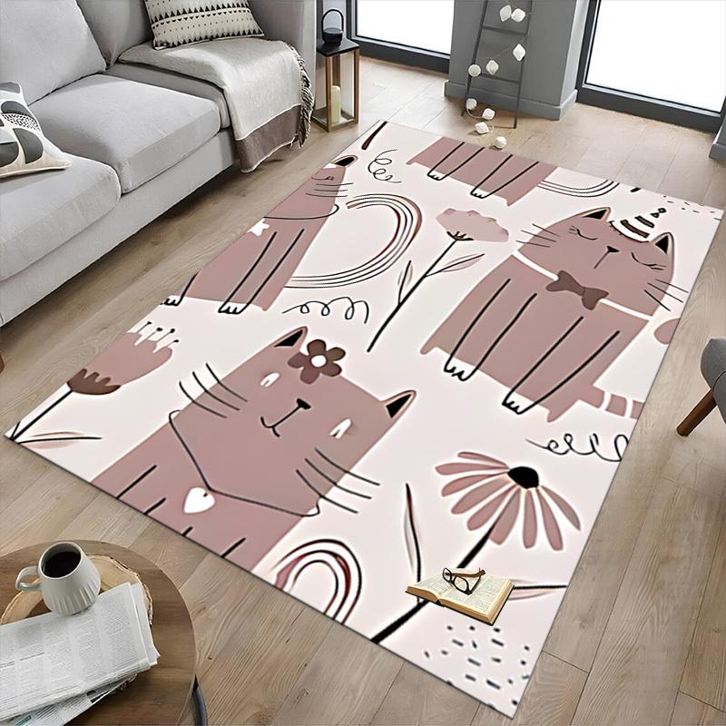 1PC cat flower Carpet Ultra Soft, Thick & Absorbent, Non Slip Machine Washable Mat for Entryway