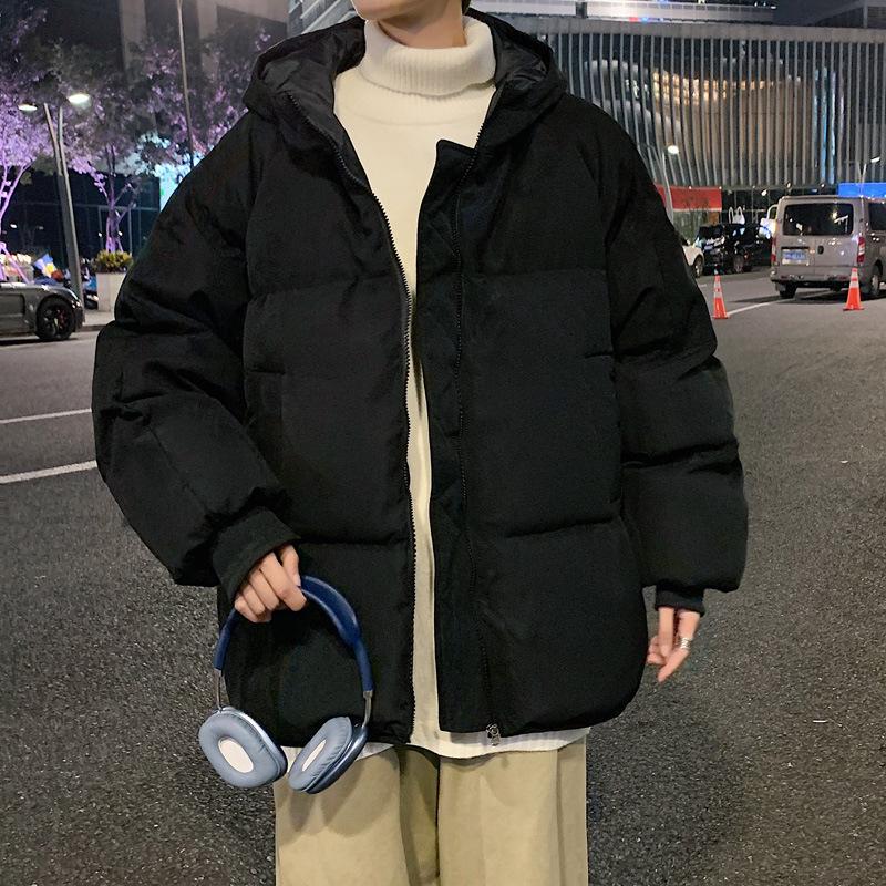 Men's Winter Casual Puffer Jacket - Windproof, Thick, Trendy Cotton Outerwear for Teens