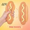 Funny Desk Accessories for Men Women Giant Hot Dog Squeeze Toy, 8.3" Slow Rising Realistic Food Shaped Cute Desktop Decorations Work Soft Stress Ball,