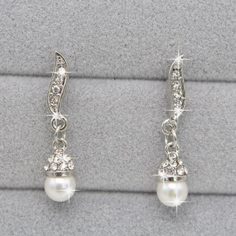 Hochzeit Flügel Engel Faux Perlen Halskette Ohrringe Schmuckset Geschenk