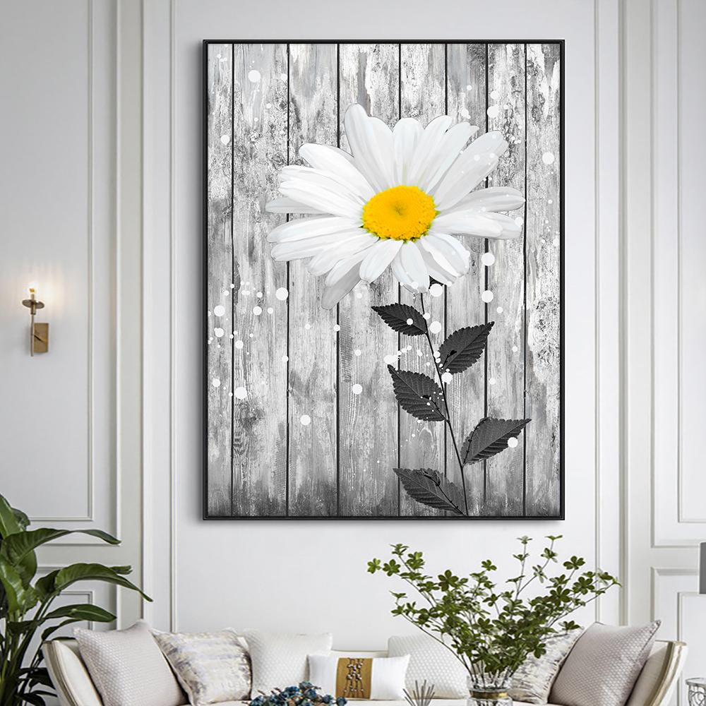 Abstract Flowers Art Canvas Painting Modern Flowers Landscape Art Posters and Prints Wall Art Picture for Living Room Decor