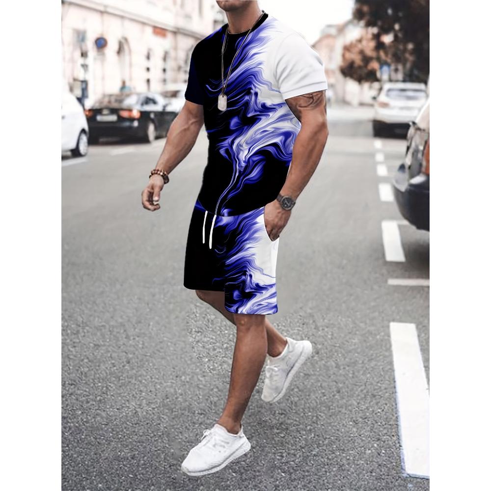 Tuta Sportiva Traspirante alla Moda da Uomo Casual Larga a Maniche Corte con Pantaloncini Tuta Comoda Unisex Abbigliamento Sportivo