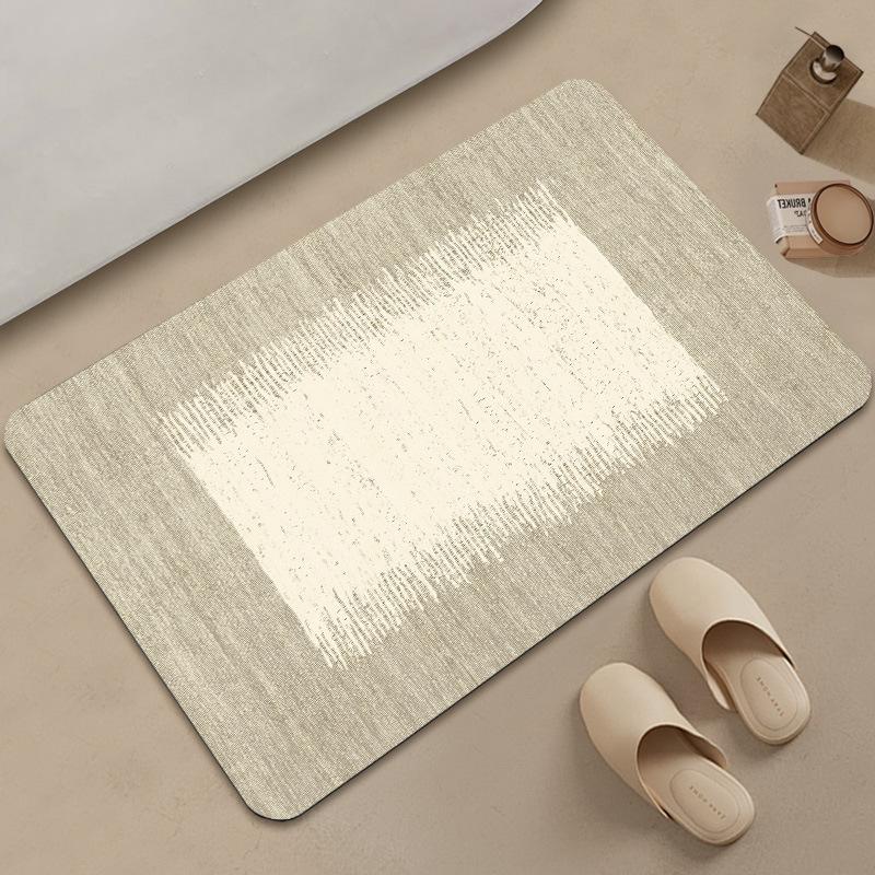 Simple Lines Diatom Mud Floor Mat Moisture Moisture-wicking Dirt Resistance Foot Mat Bathroom Door Mat Strong Moisture Moisture-wicking Quick 40*60cm